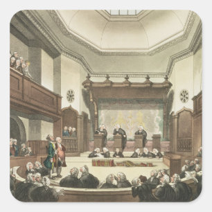 Pegatina Cuadrada Tribunal de Peticiones Comunes, Westminster Hall