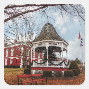Pegatina Cuadrada Tribunal del Condado de Iron y Gazebo