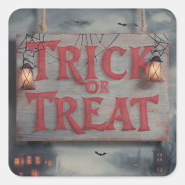 Pegatina Cuadrada Trick o Pegatinas del trato espeluznantes