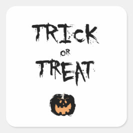 Pegatina Cuadrada Trick or treat pumpkin