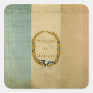 Pegatina Cuadrada Tricolore con libre vivo o Die del lema '