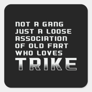 Pegatina Cuadrada Triker Motor Trike Trikers Motorcycle Funny Retro