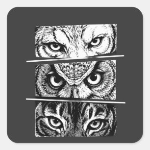 Pegatina Cuadrada Trinidad de Águila Tigre Lobo