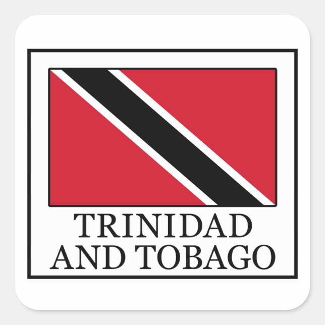 Pegatina Cuadrada Trinidad y Tabago (Anverso)