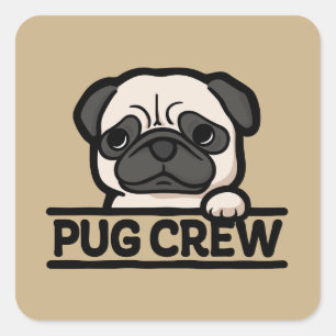 Pegatina Cuadrada TRIPA DE PUG – Regalo divertido y lindo para amant