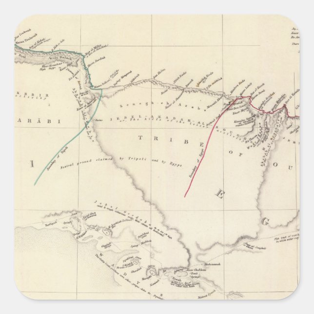 Pegatina Cuadrada Trípoli, Egipto (Anverso)