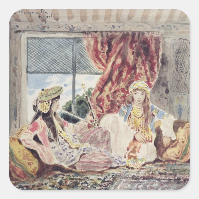 Pegatina Cuadrada Trípoli, un harem (Anverso)