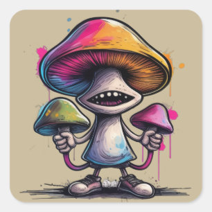 Pegatina Cuadrada Trippy Toadstool