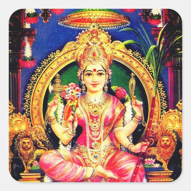 Pegatina Cuadrada Tripura Sundari (Lalita) (Anverso)