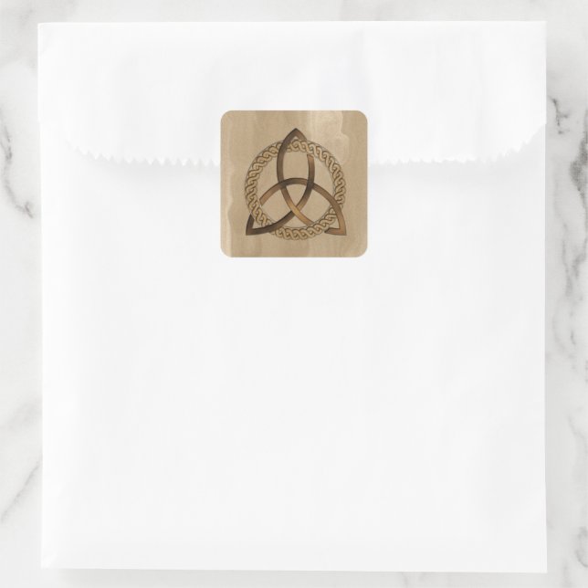 Pegatina Cuadrada Triquetra Celta Trinity Knot Square Pegatinas (Bolso)