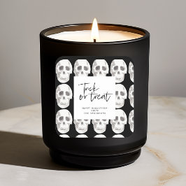 Pegatina Cuadrada Triste truco o trato de sacrificio | Fiesta de Hal