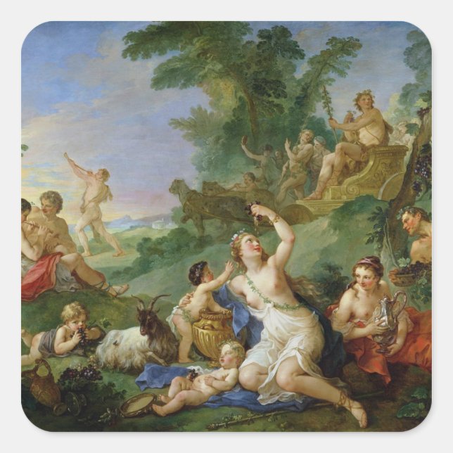 Pegatina Cuadrada Triumph del Bacchus (Anverso)