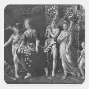 Pegatina Cuadrada Triunfo de la primavera