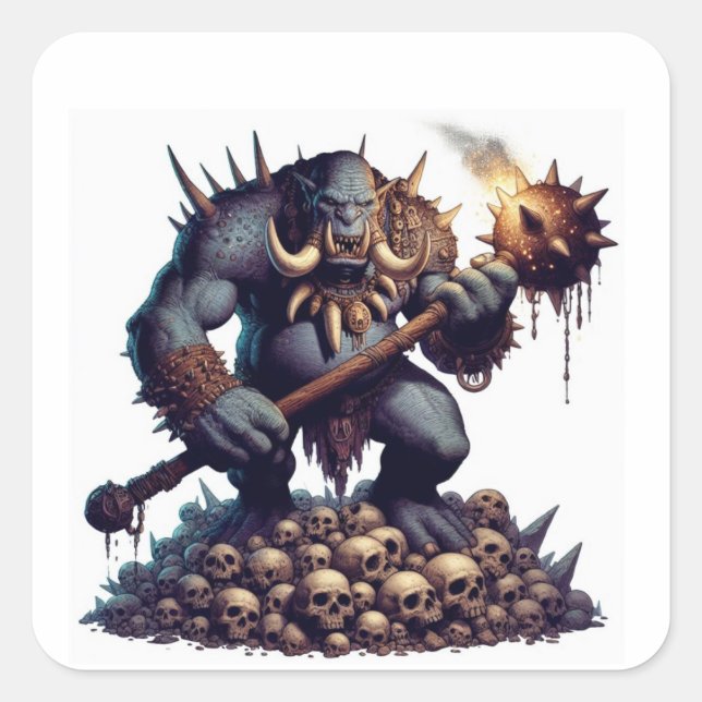 Pegatina Cuadrada Troll (Anverso)