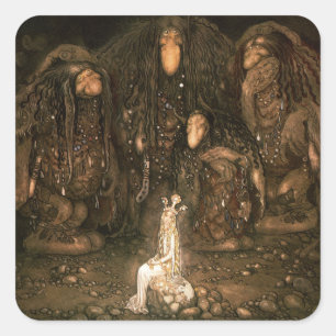 Pegatina Cuadrada Troll de Tomtar de Bland