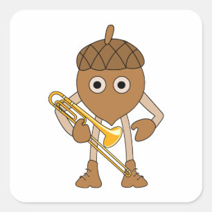 Pegatina Cuadrada Trombone Nut