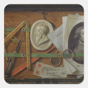 Pegatina Cuadrada Trompe l'Oeil, 1785