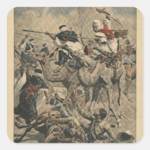 Pegatina Cuadrada Tropas francesas en Sáhara