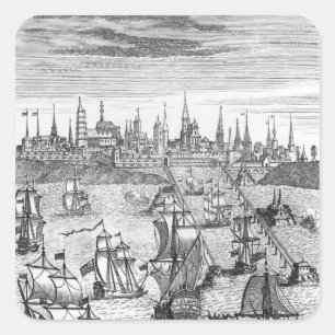 Pegatina Cuadrada Tropas que llevan de la escuadrilla inglesa