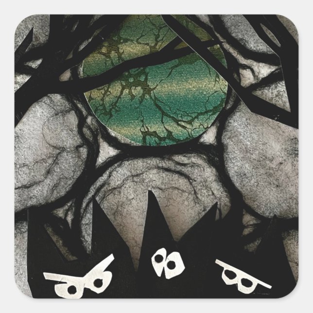 Pegatina Cuadrada Trouble (Anverso)