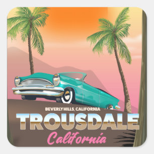 Pegatina Cuadrada Trousdale Beverly Hills California