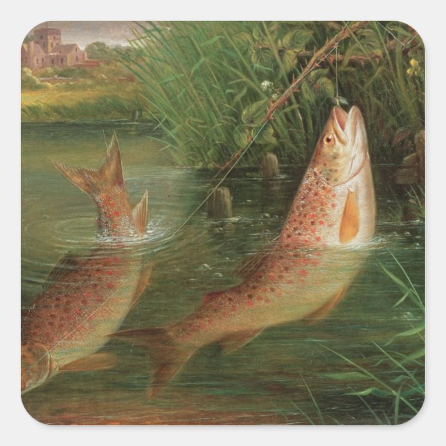 Pegatina Cuadrada Trout en Winchester (Anverso)