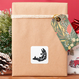 Pegatina Cuadrada Trout Fish