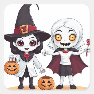 Pegatina Cuadrada Truco o tratamiento