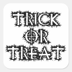 Pegatina Cuadrada Truco o trato