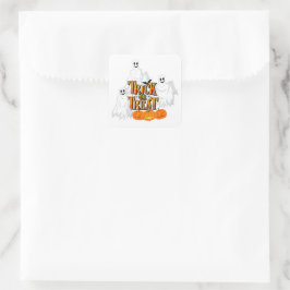 Pegatina Cuadrada Truco o trato fantasma