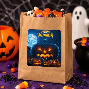 Pegatina Cuadrada Truco o trato Feliz Halloween Calabaza Favorito de