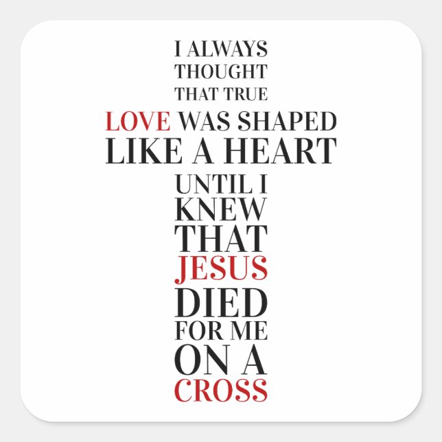 Pegatina Cuadrada True love (Anverso)