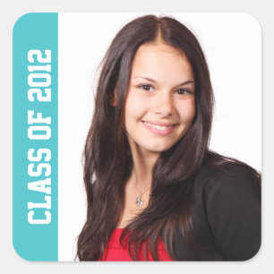 Pegatina Cuadrada Trullo del recuerdo de la graduación del año