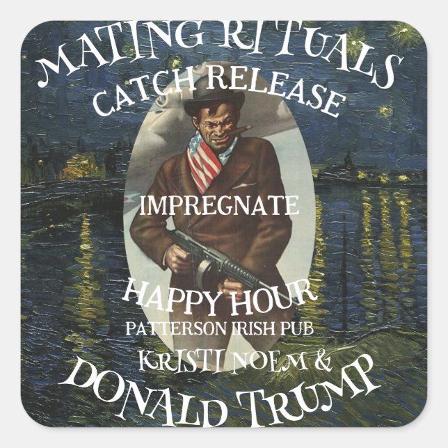 Pegatina Cuadrada Trump (Anverso)