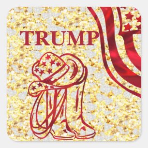 PEGATINA CUADRADA TRUMP
