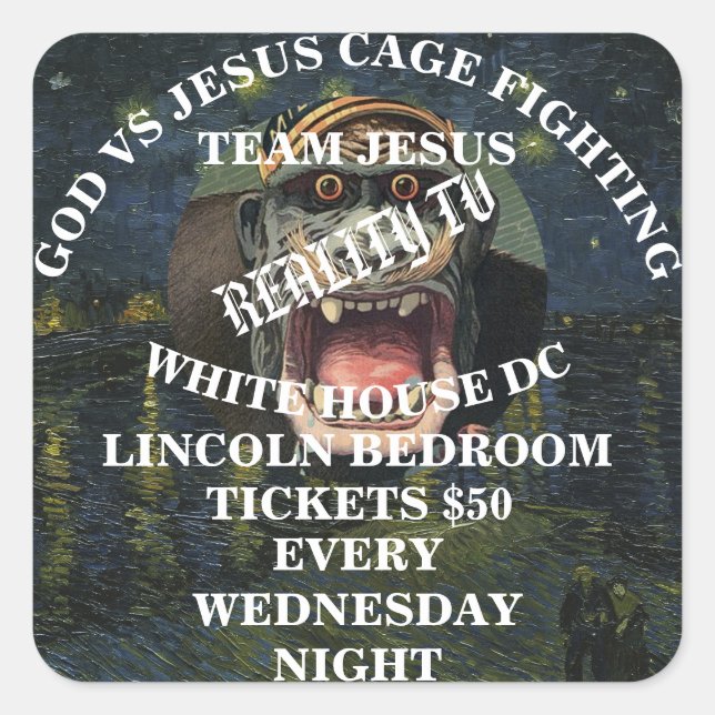 Pegatina Cuadrada Trump (Anverso)