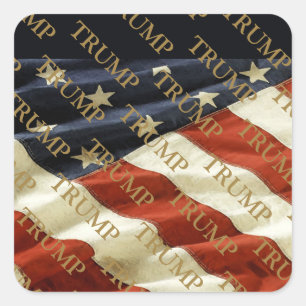 PEGATINA CUADRADA TRUMP
