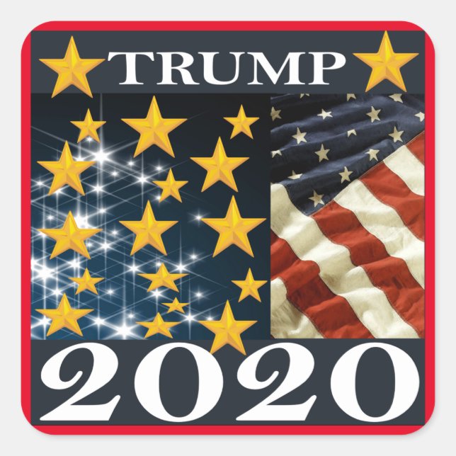 PEGATINA CUADRADA TRUMP 2020 (Anverso)