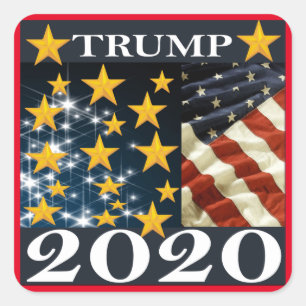 PEGATINA CUADRADA TRUMP 2020