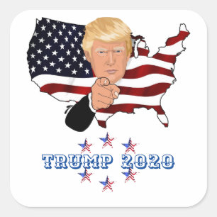 Pegatina Cuadrada Trump 2020