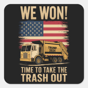 Pegatina Cuadrada Trump 2024 Ganamos Victoria Inauguración 2025