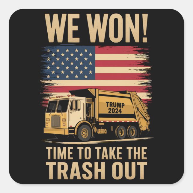 Pegatina Cuadrada Trump 2024 Ganamos Victoria Inauguración 2025 (Anverso)