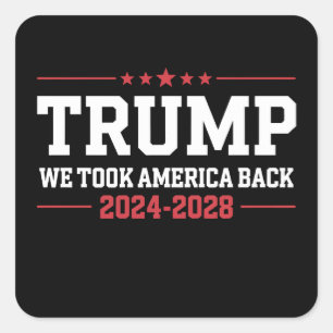 Pegatina Cuadrada Trump 2024 Recuperamos América 47 EE.UU.