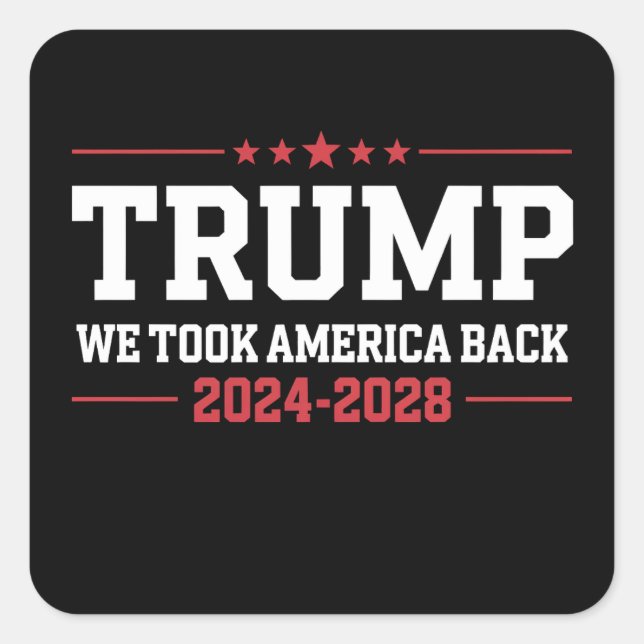 Pegatina Cuadrada Trump 2024 Recuperamos América 47 EE.UU. (Anverso)