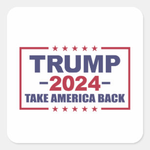 Pegatina Cuadrada Trump 2024: Recuperar a Estados Unidos