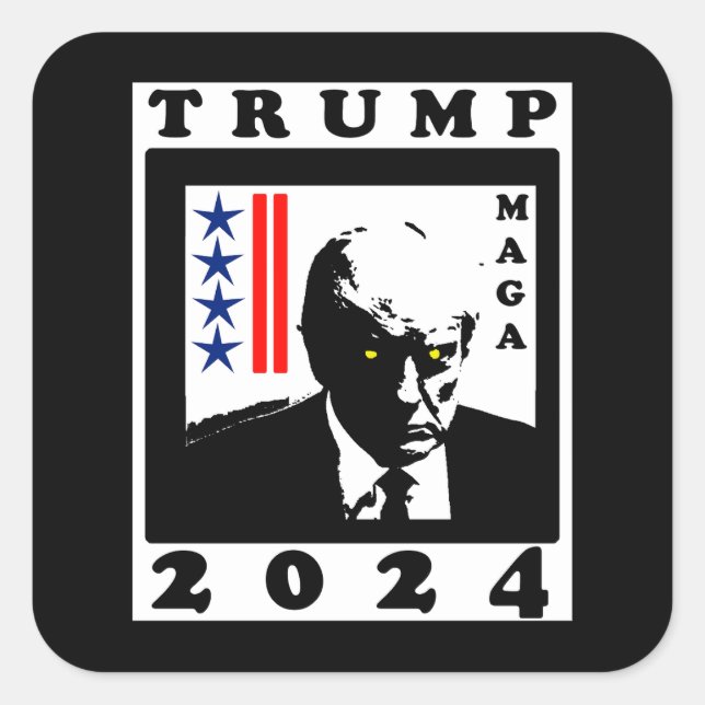 PEGATINA CUADRADA TRUMP 2024 RWB (Anverso)