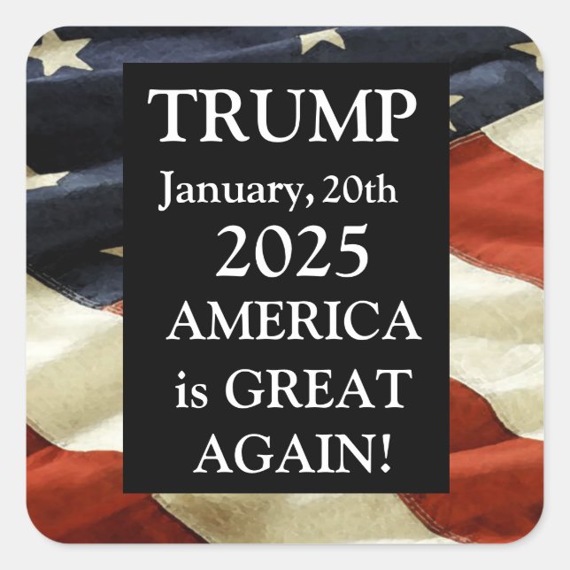 PEGATINA CUADRADA TRUMP 2025 (Anverso)