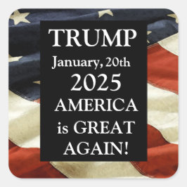 PEGATINA CUADRADA TRUMP 2025