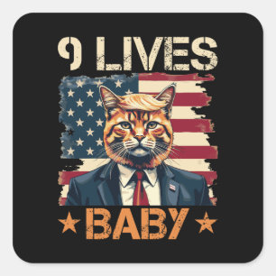 Pegatina Cuadrada Trump 9 vive un bebé