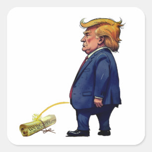 Pegatina Cuadrada Trump adhiere a la Constitución